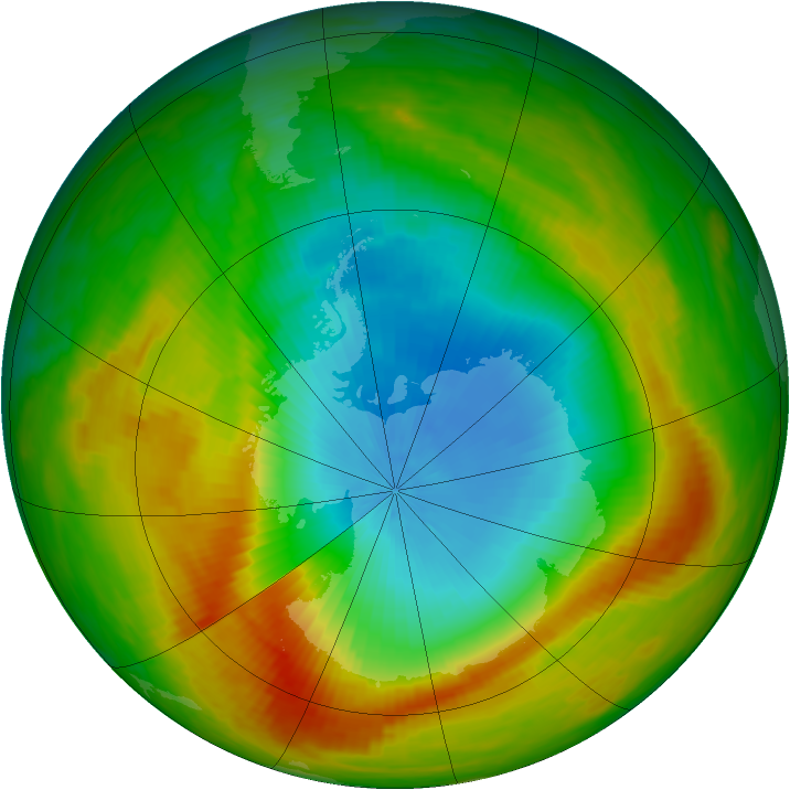Antarctic ozone map for 06 November 1981